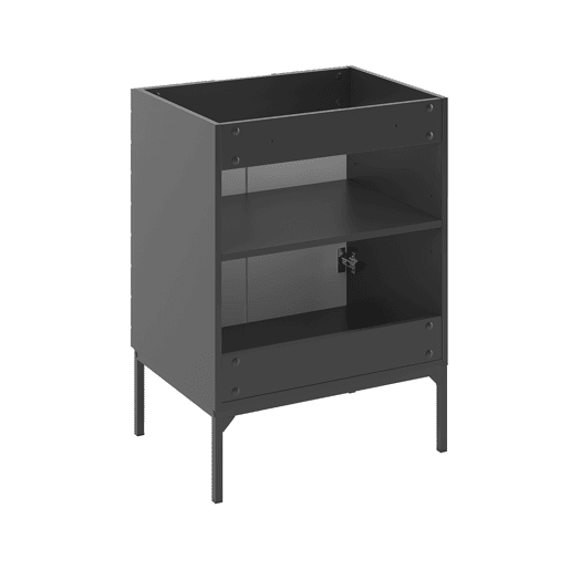 Móvel lavatório simples embutido 60cm 2 portas pés Daria Preto
