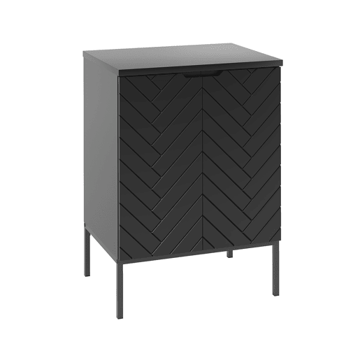Móvel lavatório 60cm tampo 2 portas pés Daria Preto