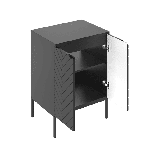Móvel lavatório 60cm tampo 2 portas pés Daria Preto