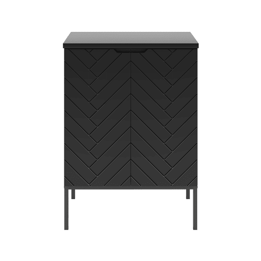 Móvel lavatório 60cm tampo 2 portas pés Daria Preto