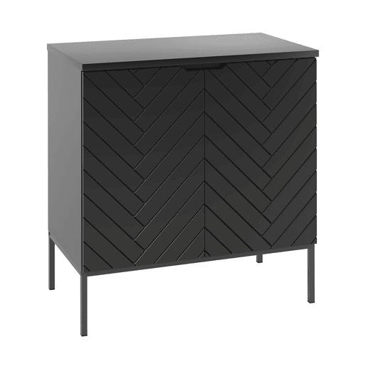 Móvel lavatório 80cm tampo 2 portas pés Daria Preto
