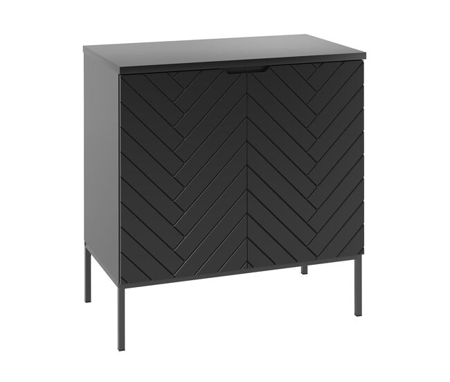 Mueble bajo lavabo 80cm encimera 2 puertas sobre patas daria negro