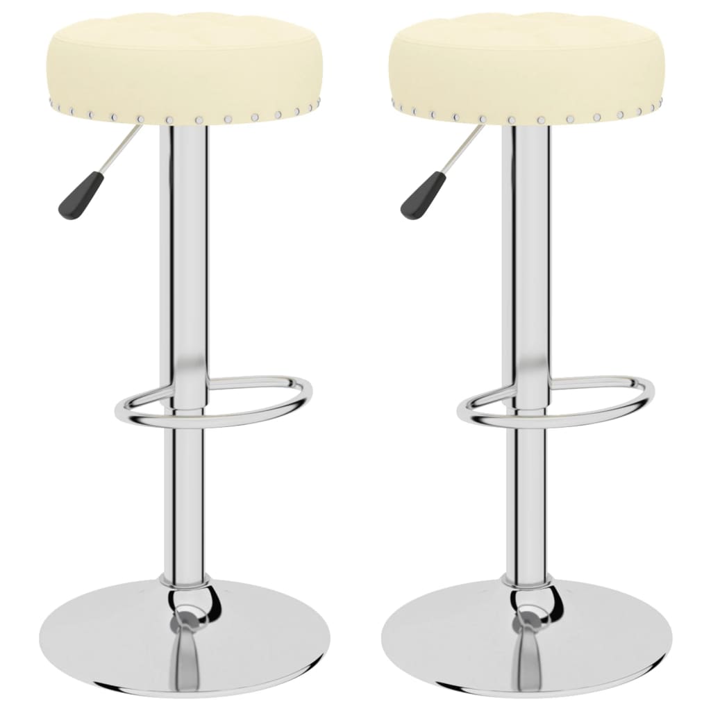 Vidaxl taburetes de cocina 2 unidades tela crema