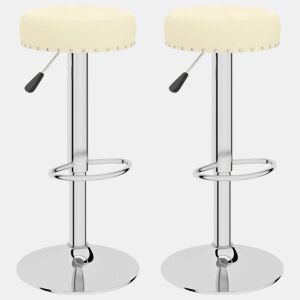 vidaXL Bancos de bar 2 pcs tecido cor creme