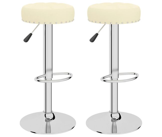 Vidaxl taburetes de cocina 2 unidades tela crema