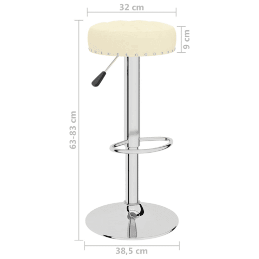 vidaXL Bancos de bar 2 pcs tecido cor creme vidaXL Bancos de bar 2 pcs tecido cor creme