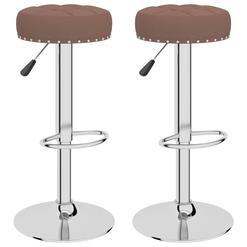 Vidaxl taburetes de cocina 2 unidades tela marrón