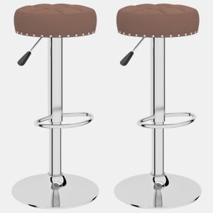 vidaXL Bancos de bar 2 pcs tecido castanho