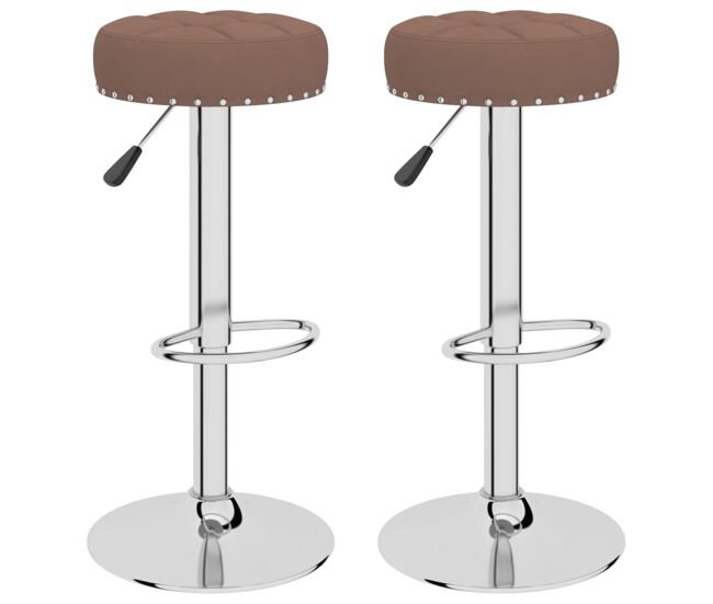 Vidaxl taburetes de cocina 2 unidades tela marrón
