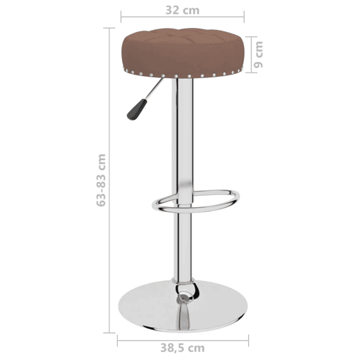 vidaXL Bancos de bar 2 pcs tecido castanho vidaXL Bancos de bar 2 pcs tecido castanho