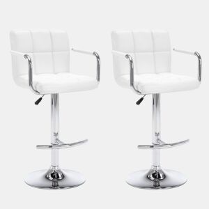 vidaXL Bancos de bar 2 pcs couro artificial branco