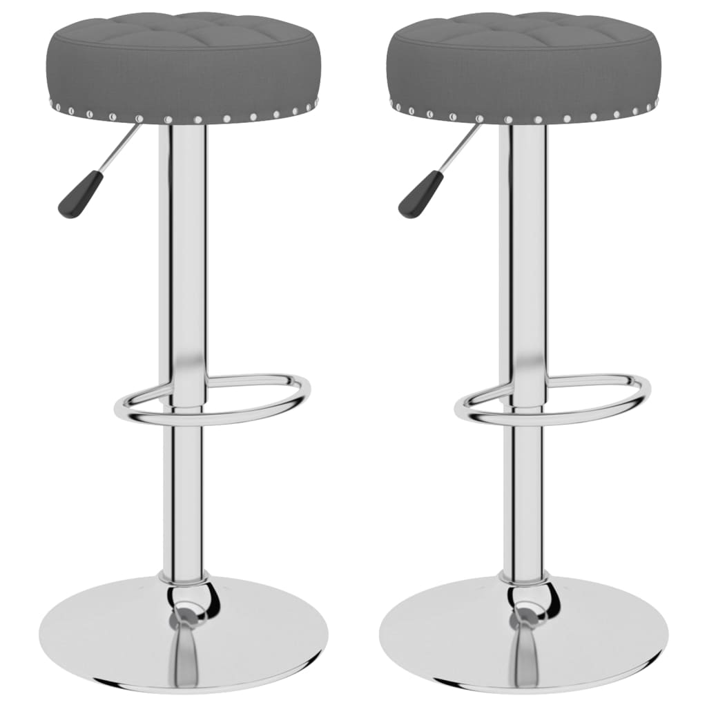 Vidaxl taburetes de cocina 2 unidades tela gris oscuro