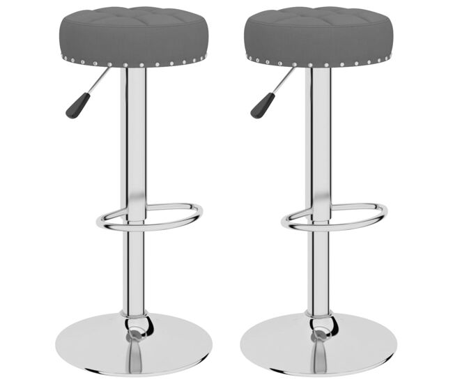 Vidaxl taburetes de cocina 2 unidades tela gris oscuro