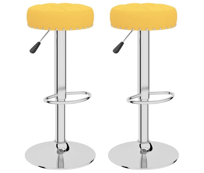 Vidaxl taburetes de cocina 2 unidades tela amarillo mostaza