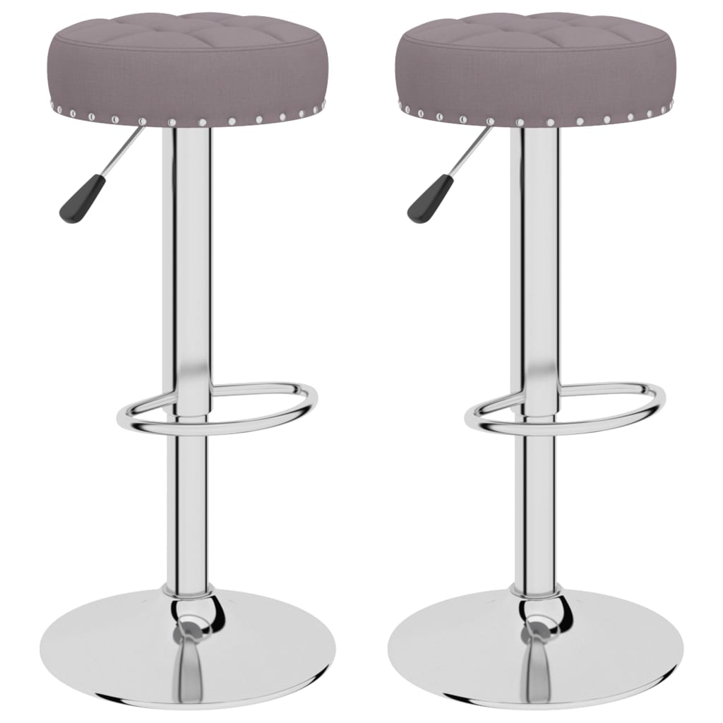 Vidaxl taburetes de cocina 2 unidades tela gris taupé