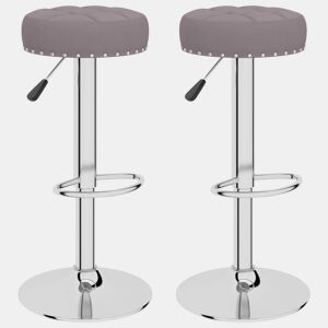 vidaXL Bancos de bar 2 pcs tecido cinzento-acastanhado