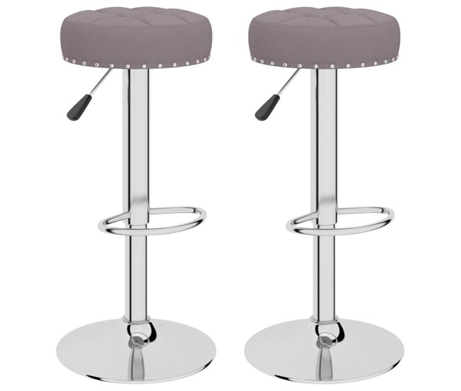 Vidaxl taburetes de cocina 2 unidades tela gris taupé