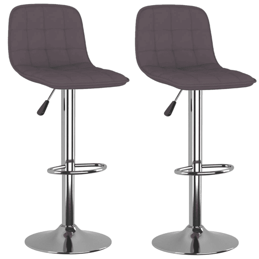 vidaXL Bancos de bar 2 pcs tecido cinzento-acastanhado