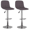 vidaXL Bancos de bar 2 pcs tecido cinzento-acastanhado
