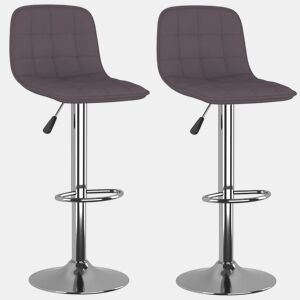 vidaXL Bancos de bar 2 pcs tecido cinzento-acastanhado