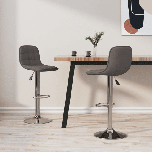 vidaXL Bancos de bar 2 pcs tecido cinzento-acastanhado