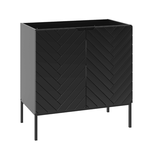 Móvel lavatório 80cm 2 portas pés Daria Preto