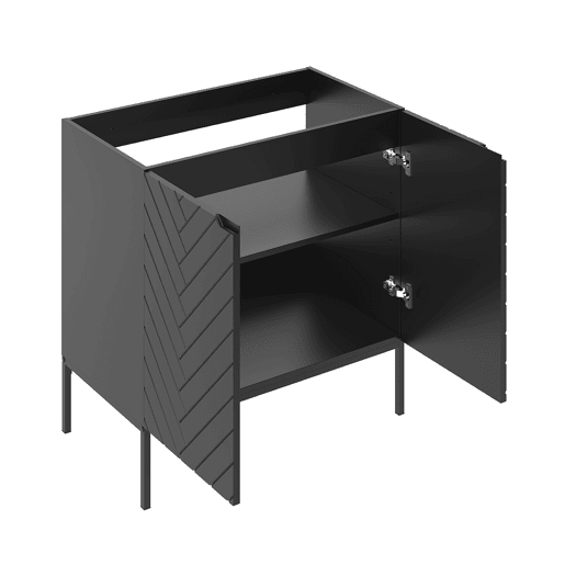 Móvel lavatório 80cm 2 portas pés Daria Preto