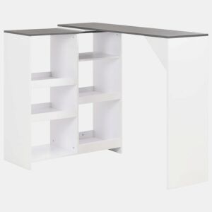 vidaXL Mesa de bar com prateleira movível branco 138x39x110 cm