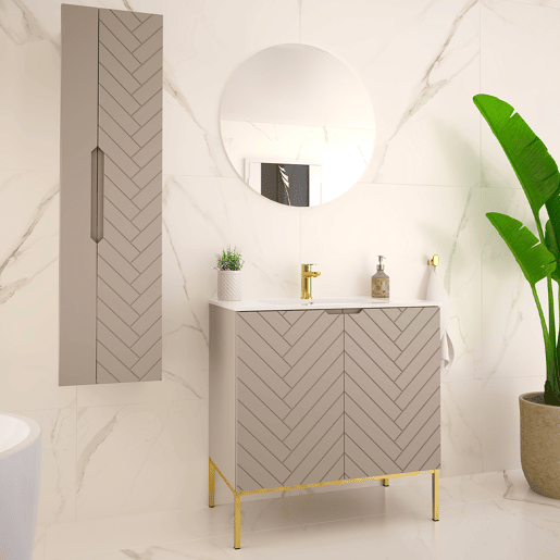 Móvel de toucador simples de 80 cm com pés Daria Caxemira