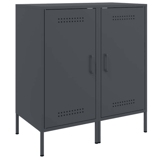 vidaXL Aparadores 2 pcs 36x39x79 cm aço antracite vidaXL Aparadores 2 pcs 36x39x79 cm aço antracite