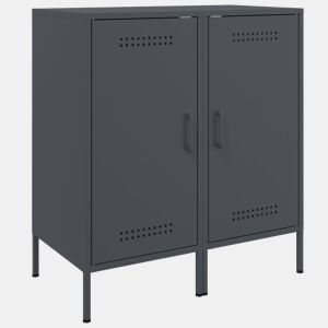 vidaXL Aparadores 2 pcs 36x39x79 cm aço antracite