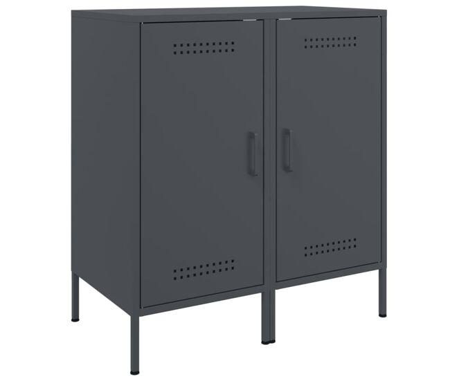 Vidaxl aparadores 2 unidades acero gris antracita 36x39x79 cm
