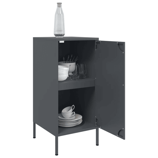vidaXL Aparadores 2 pcs 36x39x79 cm aço antracite vidaXL Aparadores 2 pcs 36x39x79 cm aço antracite