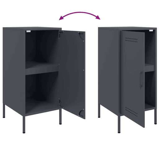 vidaXL Aparadores 2 pcs 36x39x79 cm aço antracite vidaXL Aparadores 2 pcs 36x39x79 cm aço antracite