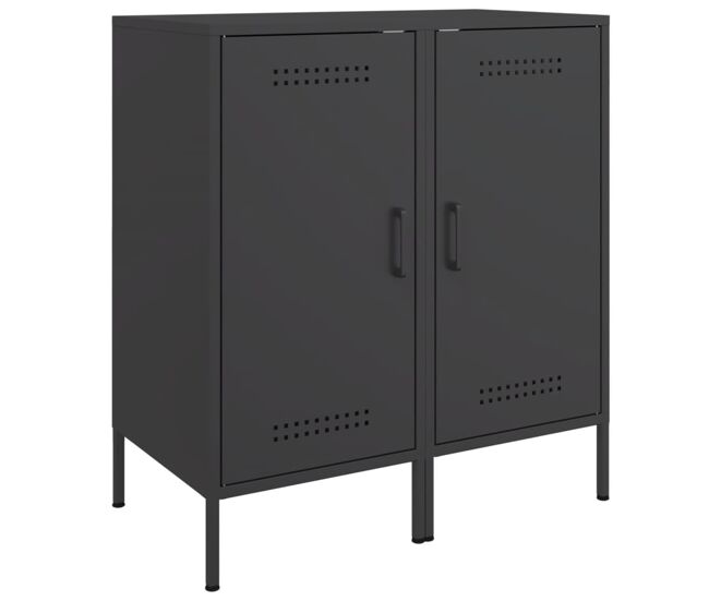 Vidaxl aparadores 2 unidades acero negro 36x39x79 cm