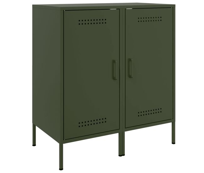 Vidaxl aparadores 2 unidades acero verde oliva 36x39x79 cm