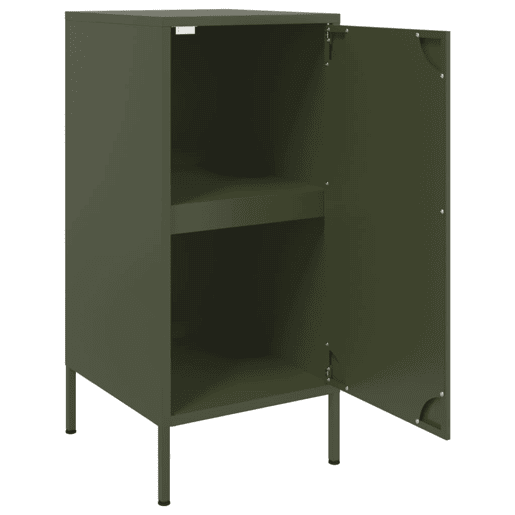 vidaXL Aparadores 2 pcs 36x39x79 cm aço verde-azeitona