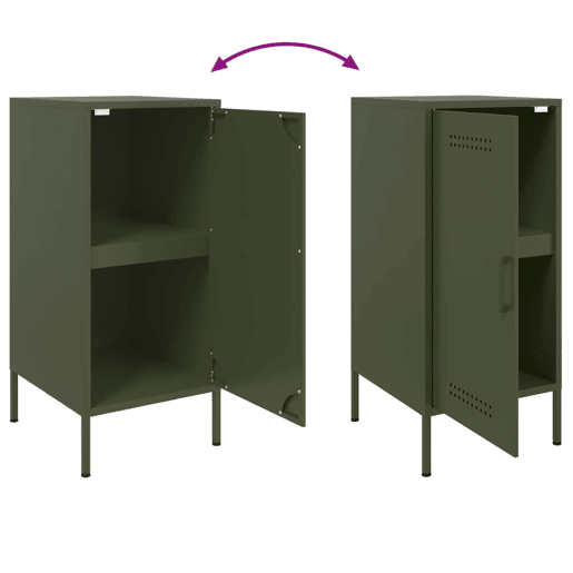 vidaXL Aparadores 2 pcs 36x39x79 cm aço verde-azeitona