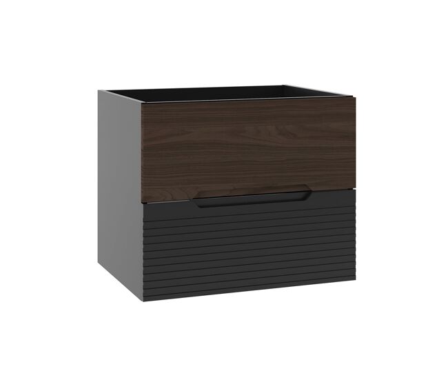 Mueble bajo lavabo 60cm Sylla Negro y madera