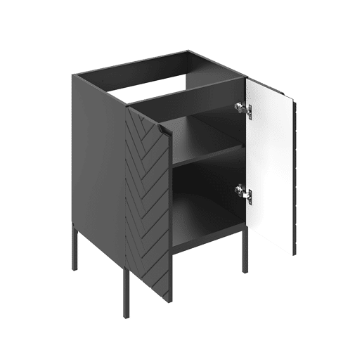 Móvel lavatório 60cm 2 portas pés Daria Preto