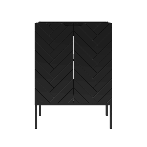 Móvel lavatório 60cm 2 portas pés Daria Preto