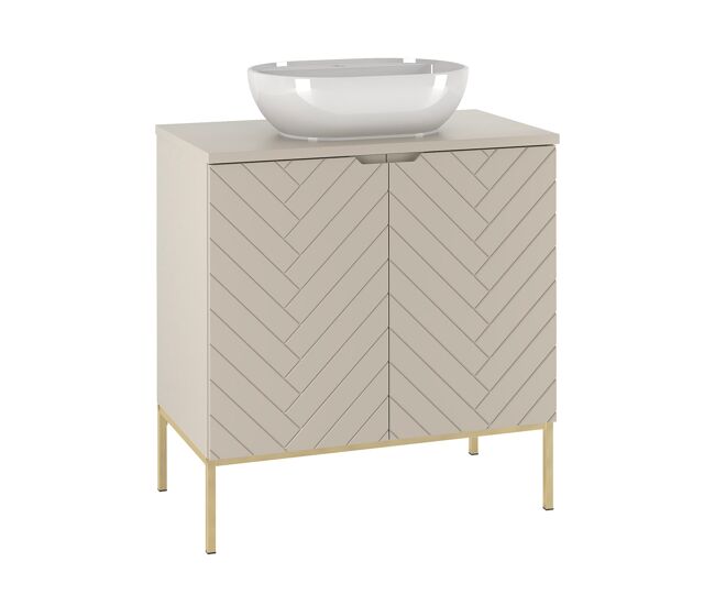 Mueble lavabo individual 80cm 2 puertas sobre patas daria cachemira