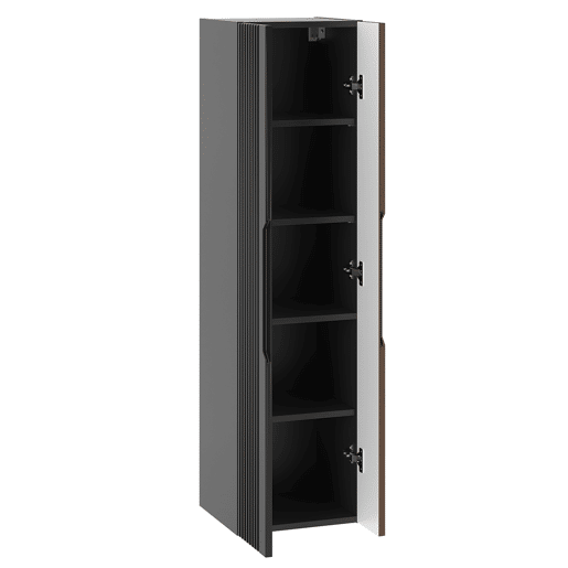 Conjunto móvel lavatório simples 60cm coluna Sylla Preto madeira