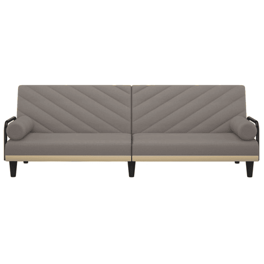 vidaXL Sofá-cama com apoio de braços tecido cinzento-acastanhado vidaXL Sofá-cama com apoio de braços tecido cinzento-acastanhado