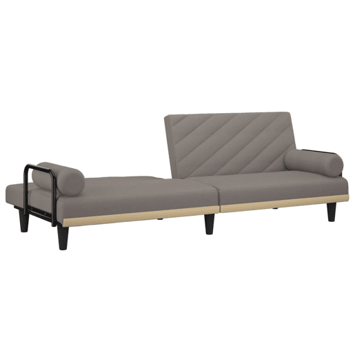 vidaXL Sofá-cama com apoio de braços tecido cinzento-acastanhado vidaXL Sofá-cama com apoio de braços tecido cinzento-acastanhado