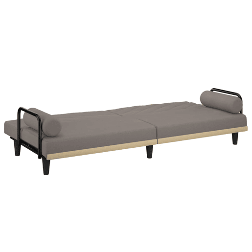 vidaXL Sofá-cama com apoio de braços tecido cinzento-acastanhado vidaXL Sofá-cama com apoio de braços tecido cinzento-acastanhado