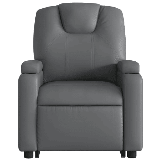 vidaXL Poltrona reclinável elevatória elétrica couro artif. cinzento vidaXL Poltrona reclinável elevatória elétrica couro artif. cinzento
