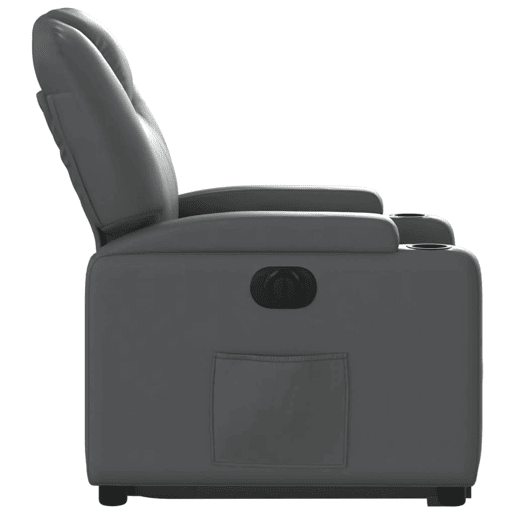 vidaXL Poltrona reclinável elevatória elétrica couro artif. cinzento vidaXL Poltrona reclinável elevatória elétrica couro artif. cinzento