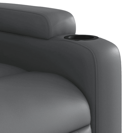 vidaXL Poltrona reclinável elevatória elétrica couro artif. cinzento vidaXL Poltrona reclinável elevatória elétrica couro artif. cinzento