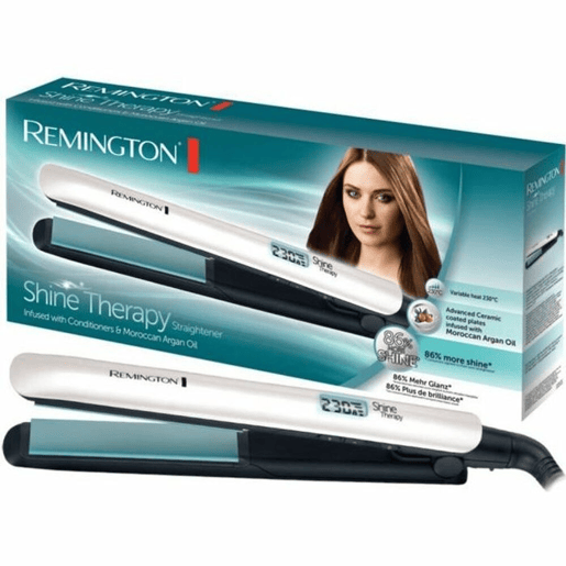 Ferro de Cabelo Remington Shine Therapy S8500 Branco PretoPrateado